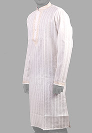 White Andi Cotton Panjabi image