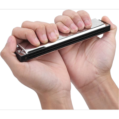 24 Hole Key Of C Play Harmonica Tremolo Harmonica Mouth Organ Double Row Blues (Any Colour). Slide 5
