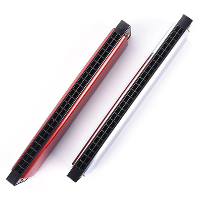 24 Hole Key Of C Play Harmonica Tremolo Harmonica Mouth Organ Double Row Blues (Any Colour). Slide 2