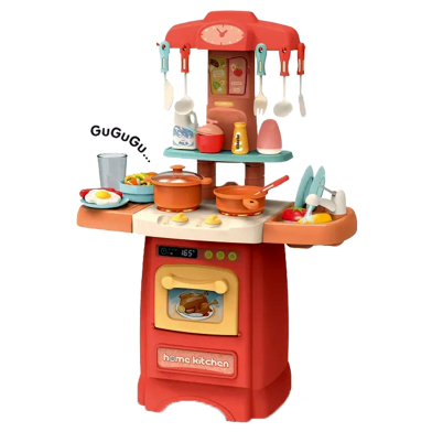 Fashion Kitchen Pretend Play Set With Water Light And Sound Effects(fashion_kitchen_889-177_orange) Orange - 29 Pcs image