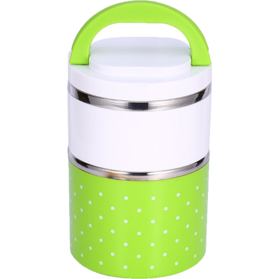 2 Layer Lunch Box Olive and White image