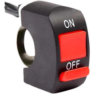 2 Piece Universal Motorcycle Handlebar Flashing Switch Moto Light Switch On Off Button Atv Bike Dc12v/10a Black Two Core Wire image