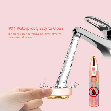 2 in 1 Electric Eyebrow Shaver,Razor and Painless Hair Remover-Gold Palace Slide 3