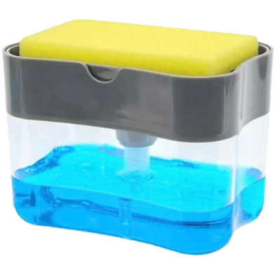 2-in-1 Soap Dispenser Pump and Sponge Caddy for Kitchen Bathroom Soap Dish and Clean Sponge Bathroom Dispenser Tools image