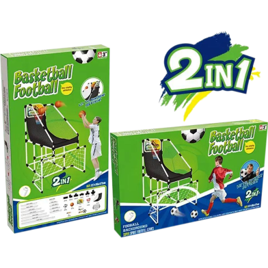 2 in 1 indoor outdoor football soccer goal basketball ring stand for kids -269382052 image