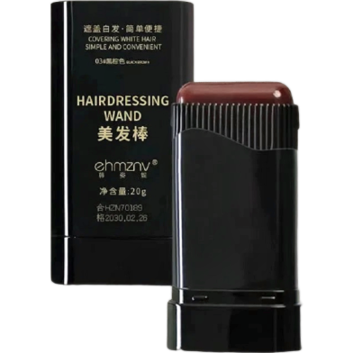 2in1 Hair Dye Stick with Comb Long Lasting Temporary Hair Coloring Covered White Hairs Hairline Pen Washable - Black Brown image