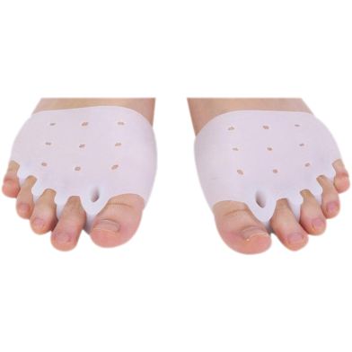 2pcs/Pair Silicone Comfortable Toe Braces 5-holes Toe Separators Hallux Valgus Straightener Orthodontic Foot Toe BracesFoot Care image