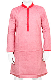 Dark Red Casual Short Panjabi (P133) image