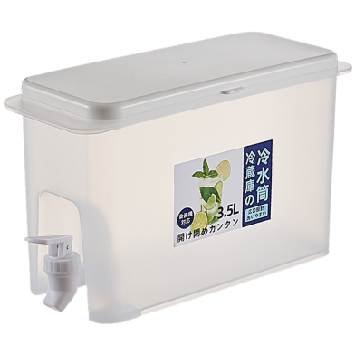 3.5L Drinks Dispenser With Tap, Juice Dispenser Fridge Water Dispenser, Juice Container Plastic Milk Bottle Dispenser For Making Teas And Juices image