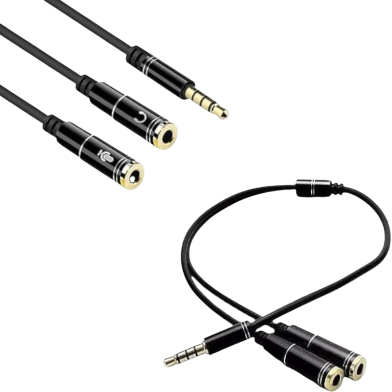 2-in-1 Stereo Audio Splitter Cable | 3.5mm Male to Dual Female Adapter image