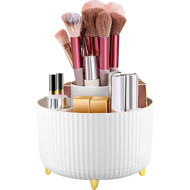 360 Degree Rotating Makeup Organizer with Detachable Brush Holder image