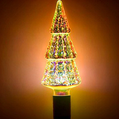 3D Firework Led Decorative Light Bulb Christmas Tree Shape image
