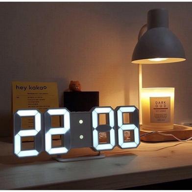 3D LED Digital Wall Alarm Clock 15 Inch Large Snooze Night Light USB Powered image