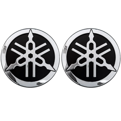 3D Yamaha Motorcycle Logo Tank Decal Emblem Self-Adhesive - 2 Pcs image