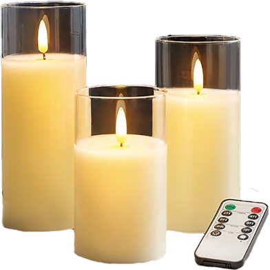 Crystal Clear Led Candles Flameless 3Pcs image