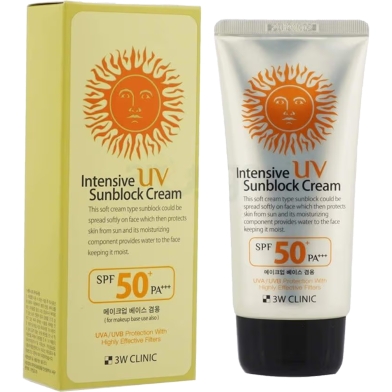 3W Clinic Intensive UV Sunscreen Cream SPF 50 plus PA - 70ml -338751677 image