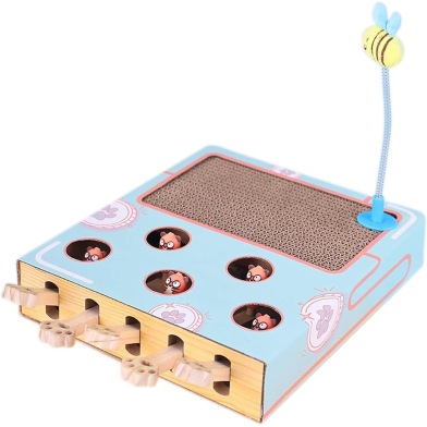 3 In 1 Cat Play Box Paw Scratching Pad And Plastic Interactive Funny Toy image