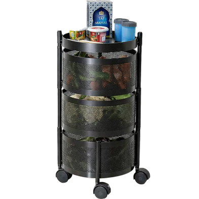 3 Layer Round Shape Kitchen Rack image