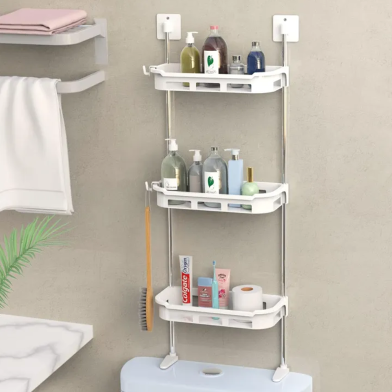 3 Layer Toilet Rack Organizer Bathroom Rack Over the Top Toilet Rack image