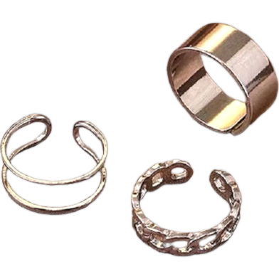 3 Pcs Finger Rings Set for Women / Girls /Couple Rings Silver image