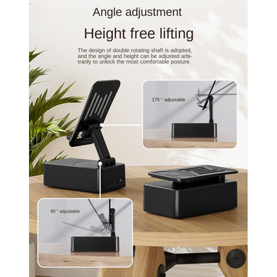 3-in-1 Power Bank with Bluetooth Speaker and Rotating Phone Stand Slide 3