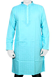 LightSkyBlue Cotton Short Panjabi image