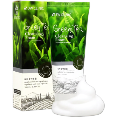 3w Clinic Green Tea Cleansing Foam 100ml image