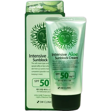 3w Clinic Intensive Aloe Sunblock Cream Spf50 Pa 70 ml image