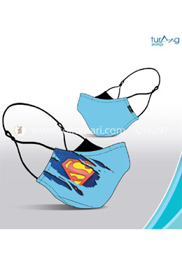 Turaag Protex Kids SUPERMAN Face mask - 1 Pcs (Washable and reusable up to 25 times) image