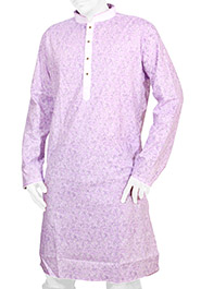 Plum Printed Short Panjabi (P128) image