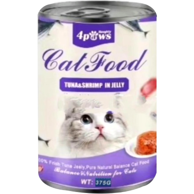 4Paws Cat Can Food - Tuna and Shrimp Meat in Jelly For All Age Cats 375g | Cat Wet Food image