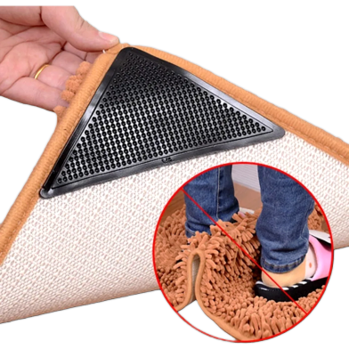 4Pcs Rug Gripper With 4Pcs Auxiliary Stickers image