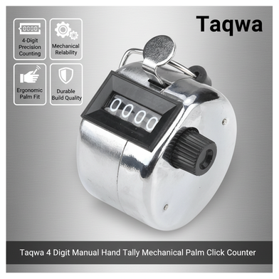 4 Digit Manual Hand Tally Mechanical Palm Click Counter Slide 2