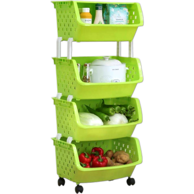 4 Layer Plastic Kitchen Storage Rack image