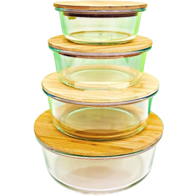 4 Pcs Oven Proof Glass Food Container Set BS001 image