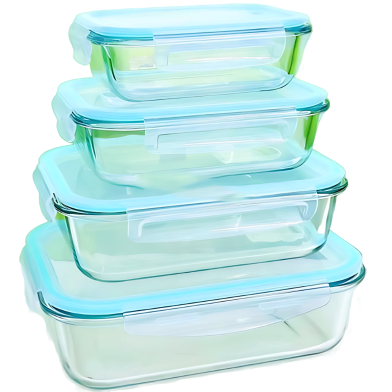 4 Pcs Oven Proof Glass Food Container Set BS006 image