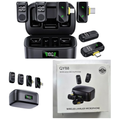 4-in-1 Wireless Lavalier Microphone Dual Mic for iPhone Android image