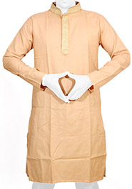 PaleGoldenRod Andi Cotton Short Panjabi (P-115) image