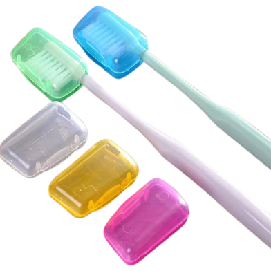 Protective Case Handheld Toothbrush Cap, Brush for Traveling - 5 Pcs image