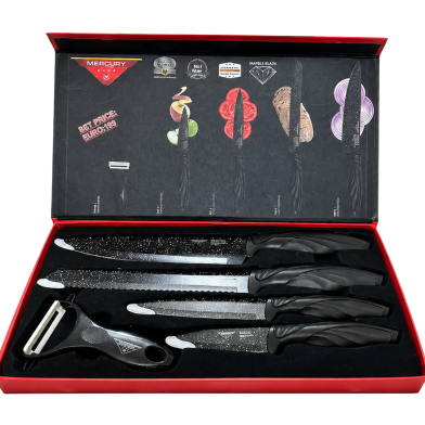 5 Pcs Non-Stick Kitchen Knife Set – High Carbon Stainless Steel, Super Sharp image