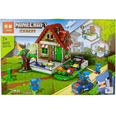 637 Pcs 3 in 1 Villa Garden Mine Craft Building Blocks 6013 image