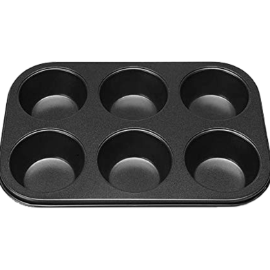 6 Cups Carbon Food Grade Stainless Steel Mini Muffin Bun Tray image