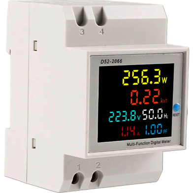 6 In 1 Digital Smart Energy Meter 100a Ac Lcd Display Voltage Current Power Factor Frequency Active Power Kwh Din Rail Electric Meter image