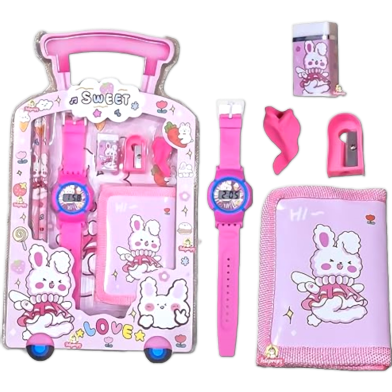 7 in 1 Stationery Supplies Bundle with Pouch Return Gift for Kids image