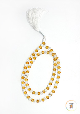 Crystal White ‍and Yellow Stone Tasbih-তসবিহ image