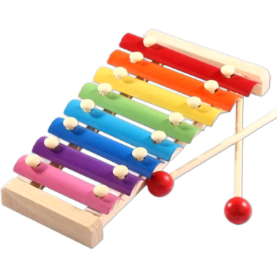 8 Scale Wooden Frame Style Xylophone Hand Knock Piano Funny Educational Toys for Childrens image