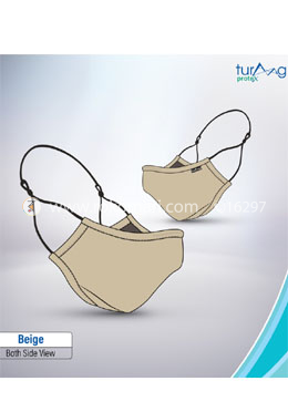 Turaag Protex BEIGE Face Mask For Women - 1 Pcs (Washable and reusable up to 25 times) image