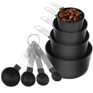 8pcs Plastic Measuring Spoon Scoop Silicone Handle Rice Bean Grain Spoon Kitchen Measuring Tool image