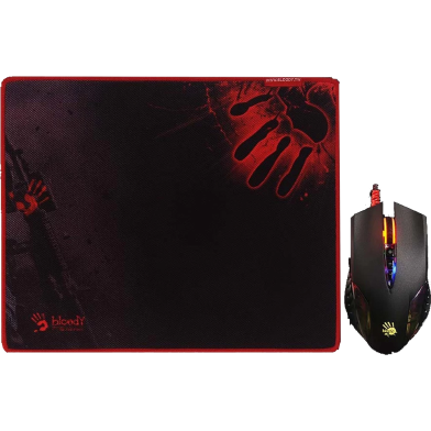 A4Tech Bloody Q8181S Neon X-GLIDE Wired Gaming Mouse With Pad image