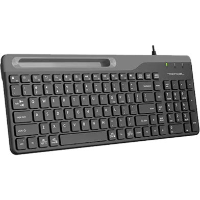 A4Tech FK25 Section -2 Compact Size Usb Multimedia Keyboard With Mobile Stand Black image